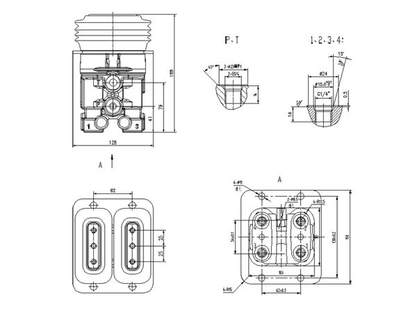 Dimensiones de conexión de la instalación