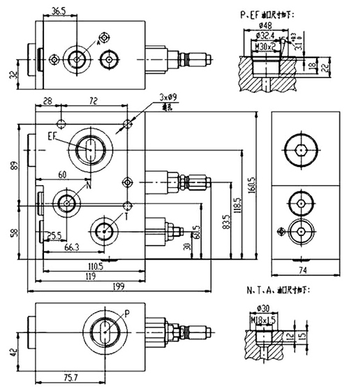 Válvula de carga para acumuladores, PDF15-00